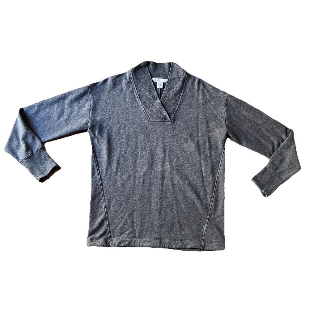 Athleta Clarity V Neck Sweatshirt Small Oversized Charcoal